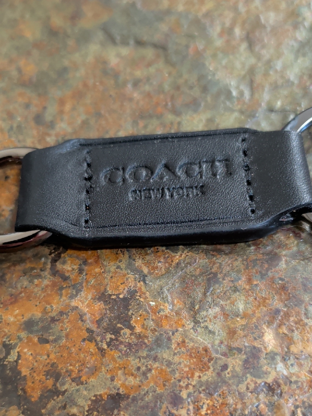 Coach Black Leather Key Chain New With Out Tags